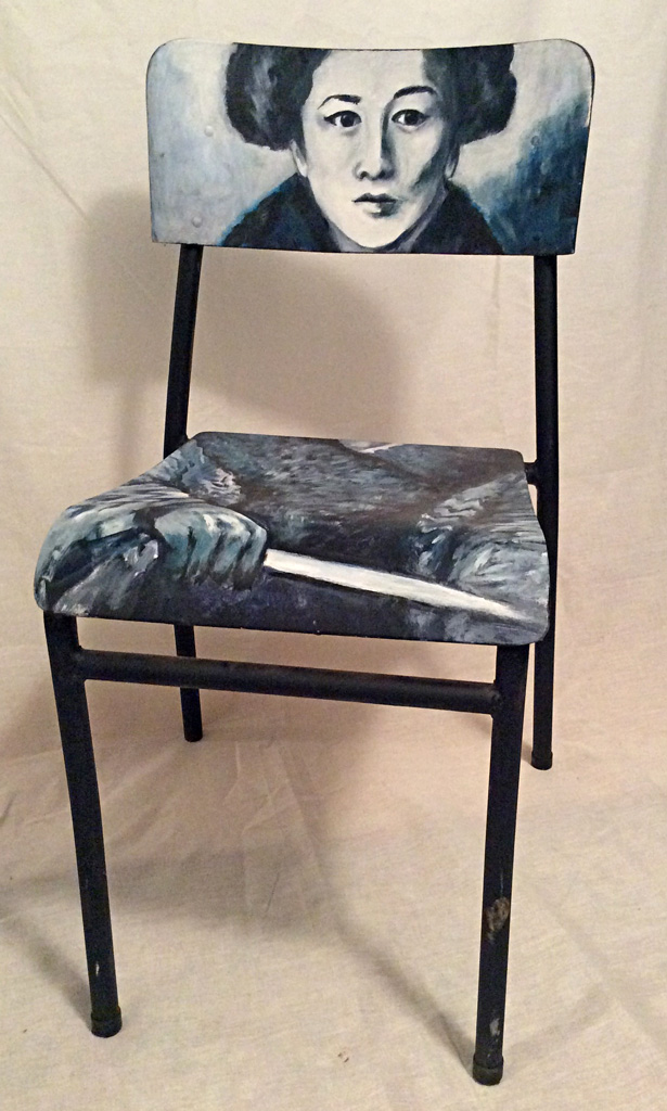 Qiu Jin, Chinese Feminist/educator 1875-1907 - Acrylic on Wooden Chair, 2012