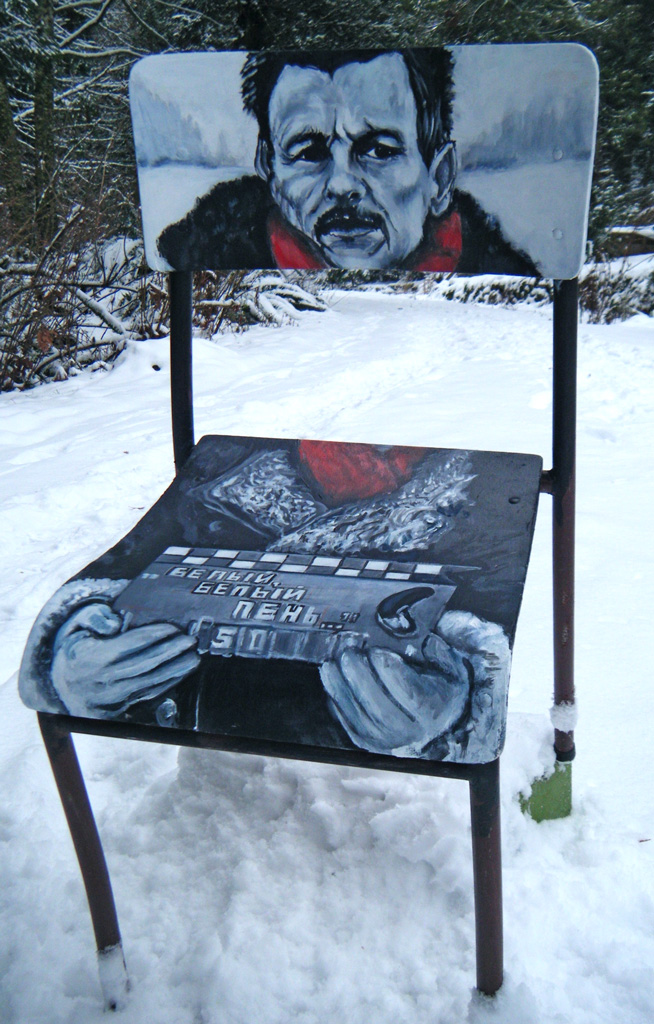 Andrei Tarkovsky, Russian filmmaker 1932-1986 - Acrylic on Wooden Chair, 2010