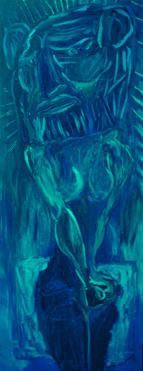 The Crying Lion, Oil on canvas, 5’ x 2’, 1980