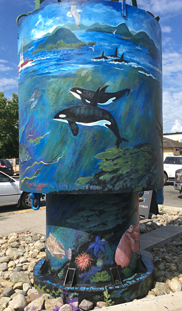 Landmark Mural-Acrylic on Canbuoy, Harbour Authority, Ganges, Salt Spring Island, 2016