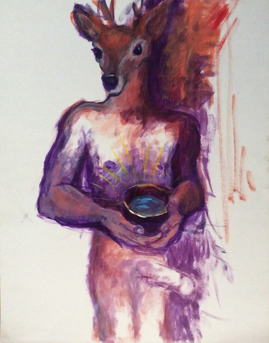 The Offering, Oil on paper, 24” x 30”, 1999