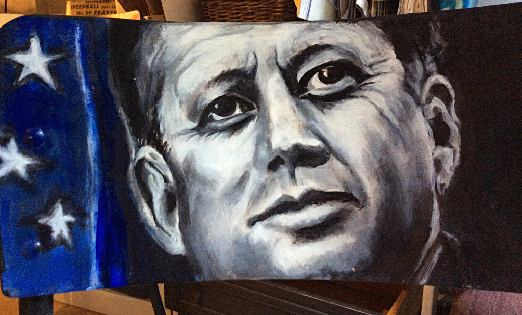 John F. Kennedy, American president 1917-1963 - Detail, Acrylic on Wooden Chair, 2008