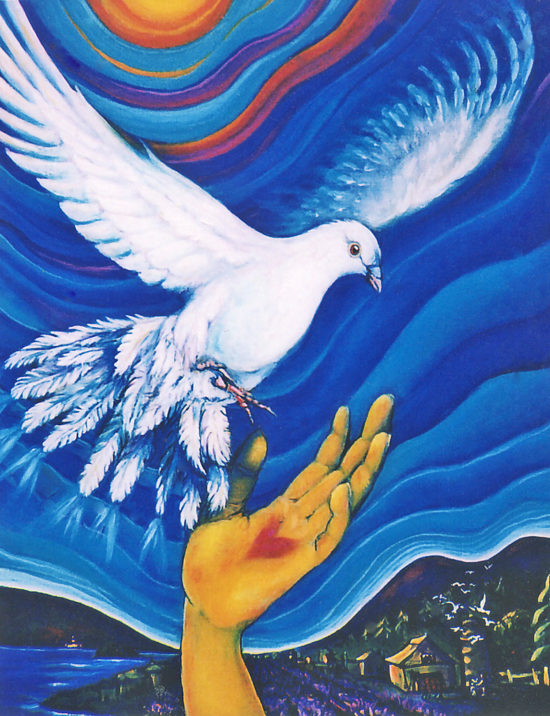 Power of Peace, 18”x24” Acrylic on canvas - Published In We’Moon Calendar and as Greeting cards