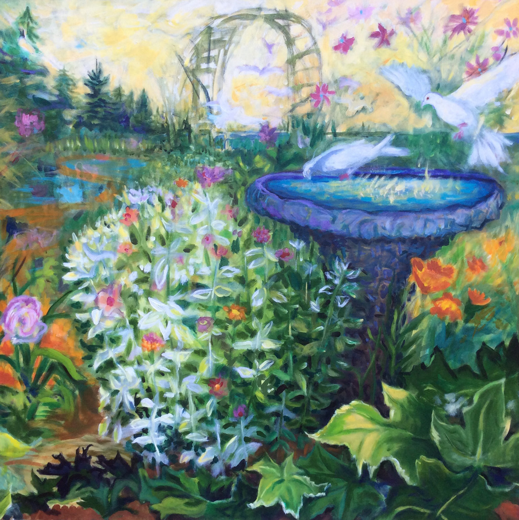 Garden tryptic #2 Acrylic on canvas 40"x40"