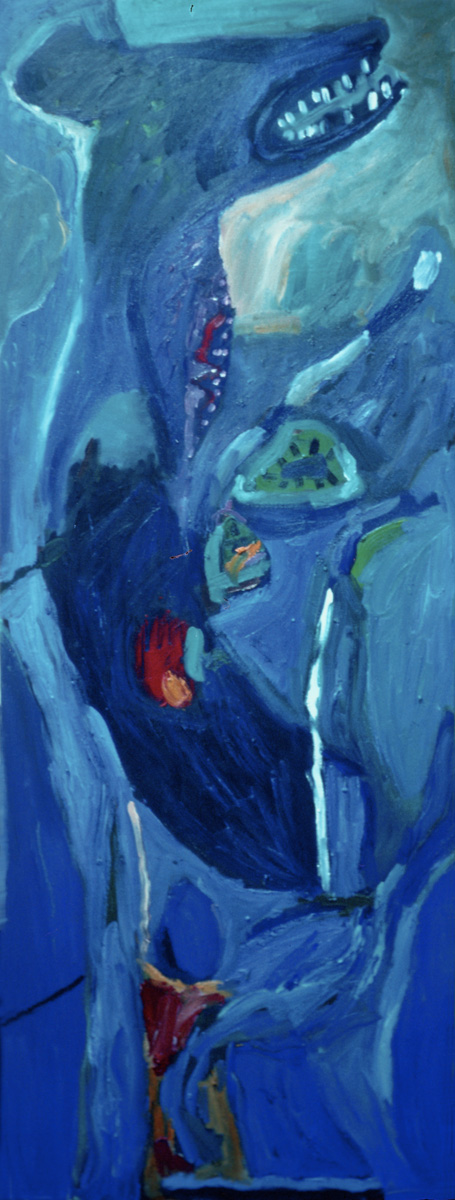 Dead Dog Series: Transformation, Oil on canvas, 5’ x 2’, 1980