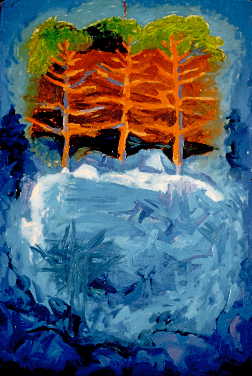 The Frozen Lake, Oil on paper, 30” x 40” , 1978