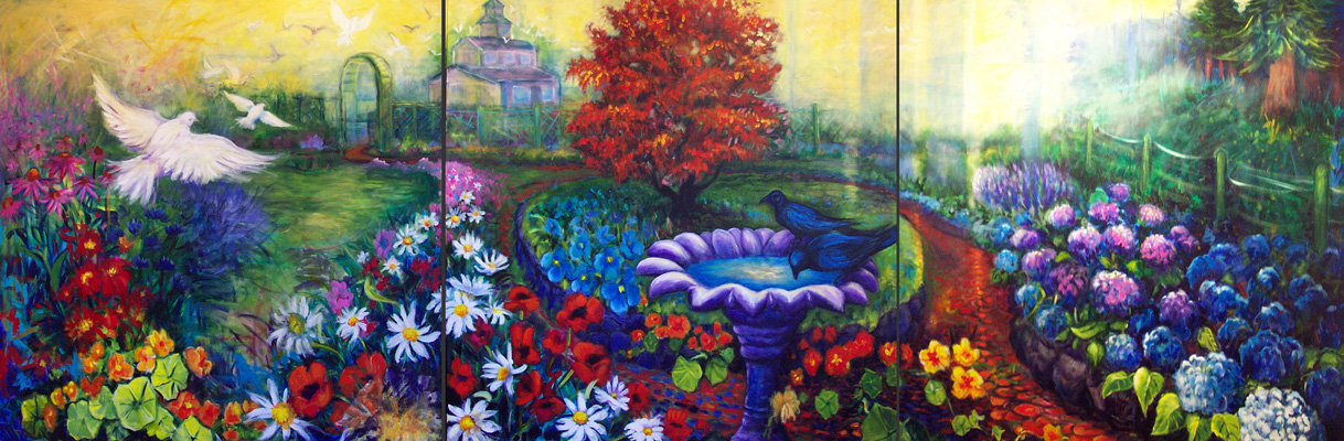 Garden Dream - Acrylic on canvas, 48”x144”, 2007